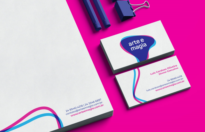 Arte e Magia兒童青少年舞蹈教育機構(gòu)品牌vi視覺形象設(shè)計，彎曲漸變色塊的疊加