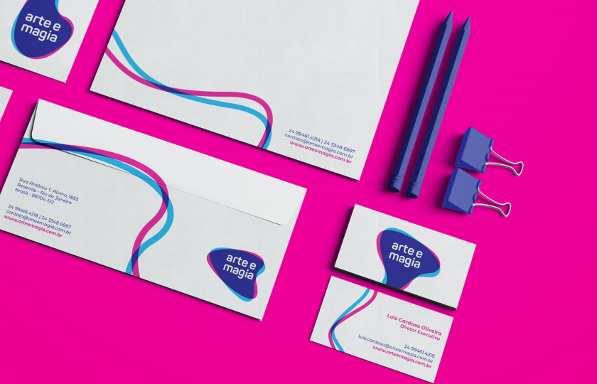 Arte e Magia兒童青少年舞蹈教育機構(gòu)品牌vi視覺形象設(shè)計，彎曲漸變色塊的疊加