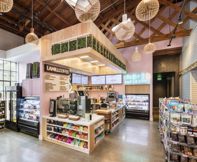 MBH Architects熱帶靈感原木風格零售便利店店鋪店面空間設計