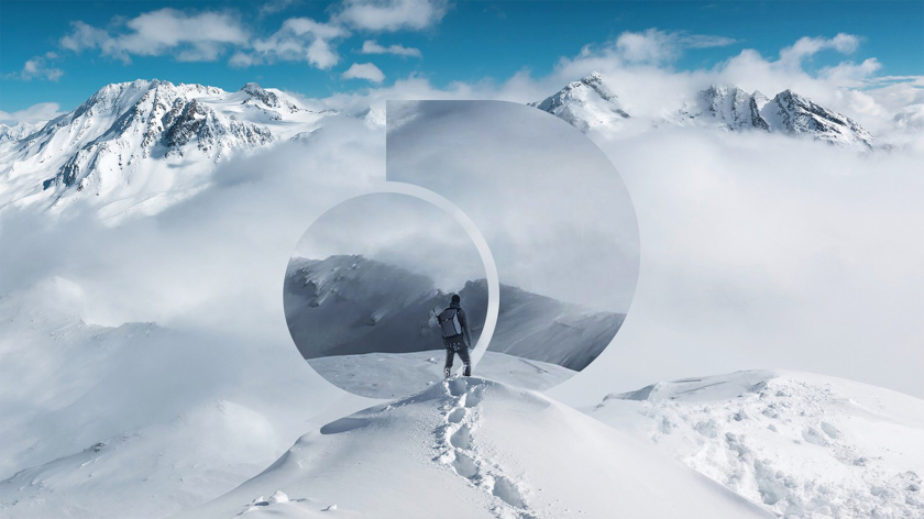 Discovery+探索電視節(jié)目頻道品牌logo設(shè)計(jì)，光譜色幾何D和一個(gè)圓的結(jié)合