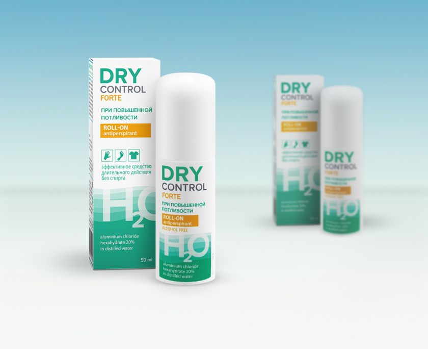 DRY CONTROL 干控止汗劑包裝設(shè)計，偏藥品包裝風(fēng)格