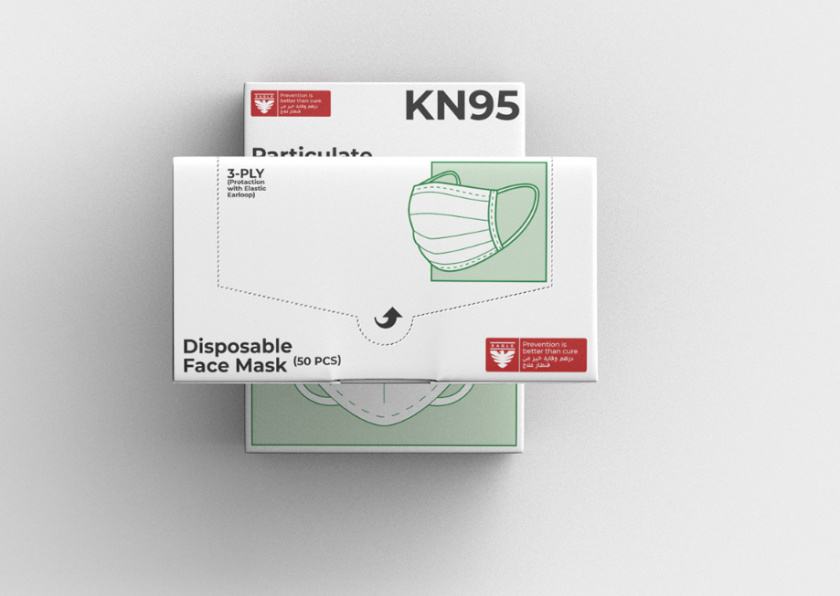 3-PLY KN95 口罩包裝設(shè)計(jì)