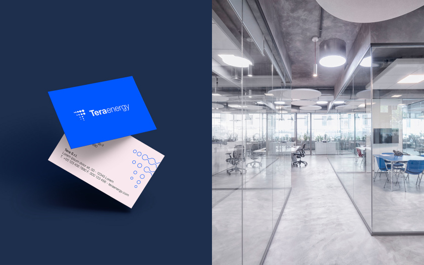 Tera Energy 能源咨詢公司logo設(shè)計vi設(shè)計，動態(tài)圓點科技風(fēng)格