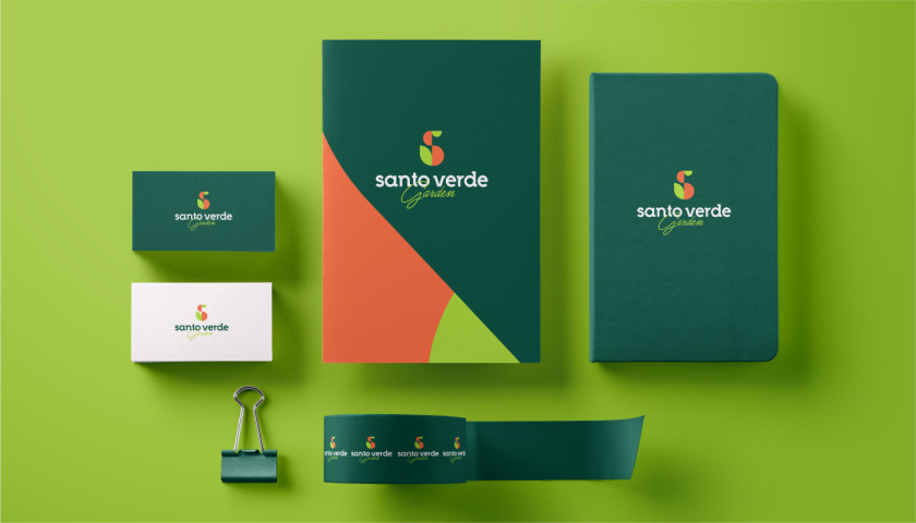 圣維德園藝鮮花綠植花園品牌形象vi視覺識別設(shè)計，多彩幾何圖形風格