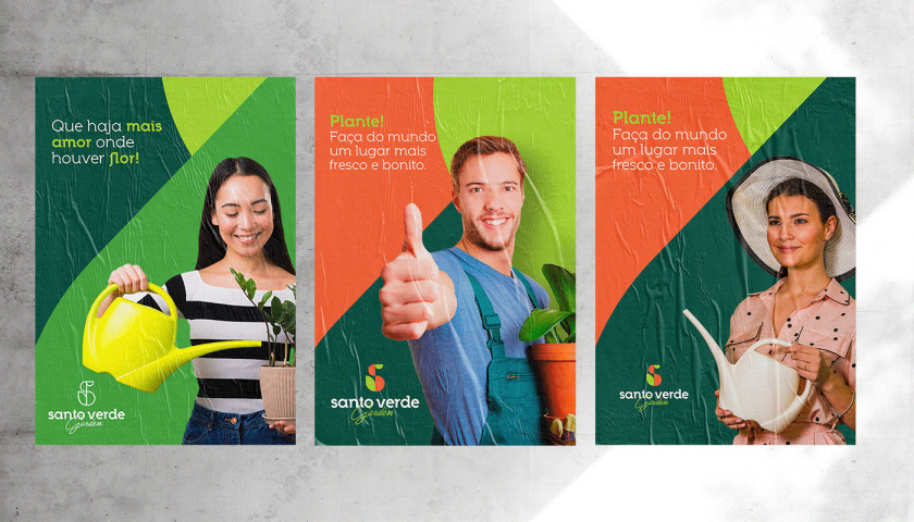 圣維德園藝鮮花綠植花園品牌形象vi視覺識別設(shè)計，多彩幾何圖形風格