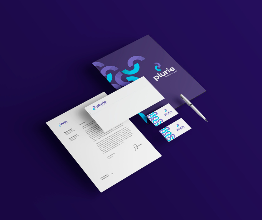 Plurie 品牌vi形象設(shè)計(jì)，兩個(gè)半圓相交