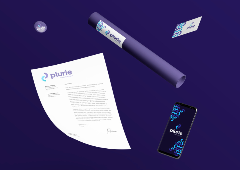 Plurie 品牌vi形象設(shè)計(jì)，兩個(gè)半圓相交