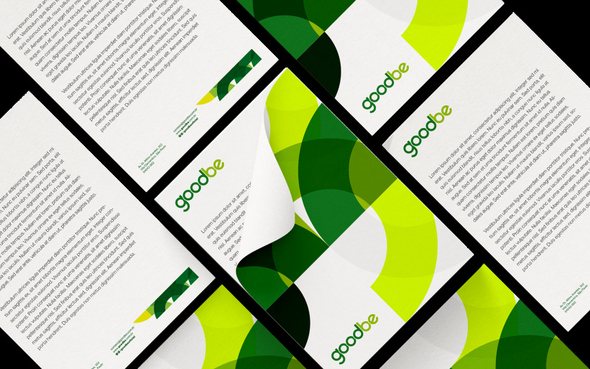 Goodbe健身中心品牌vi形象設(shè)計，一個積極活力和動態(tài)綠色的鏈接形象