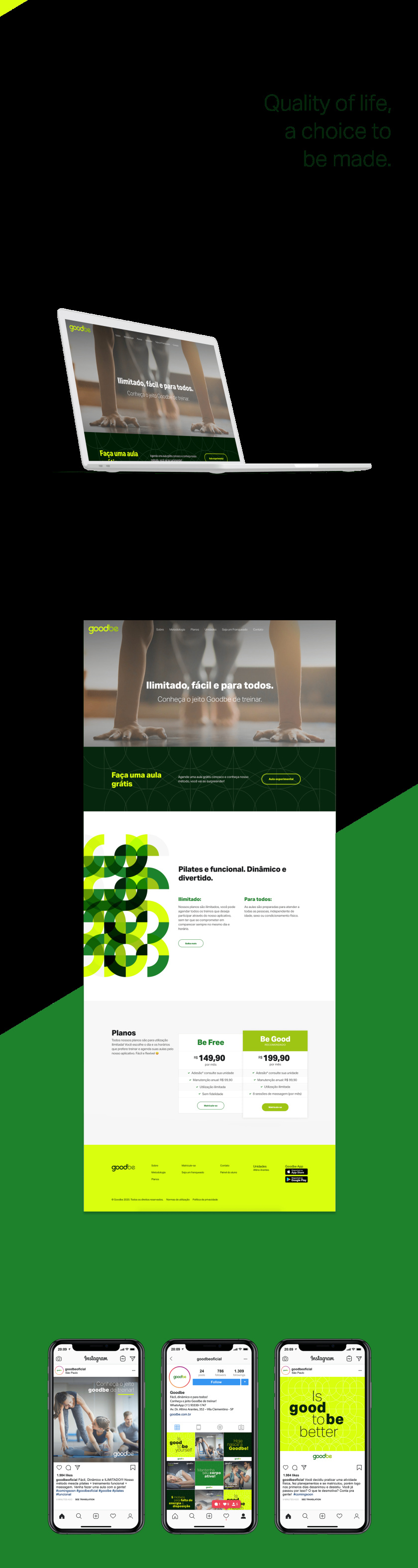 Goodbe健身中心品牌vi形象設(shè)計，一個積極活力和動態(tài)綠色的鏈接形象