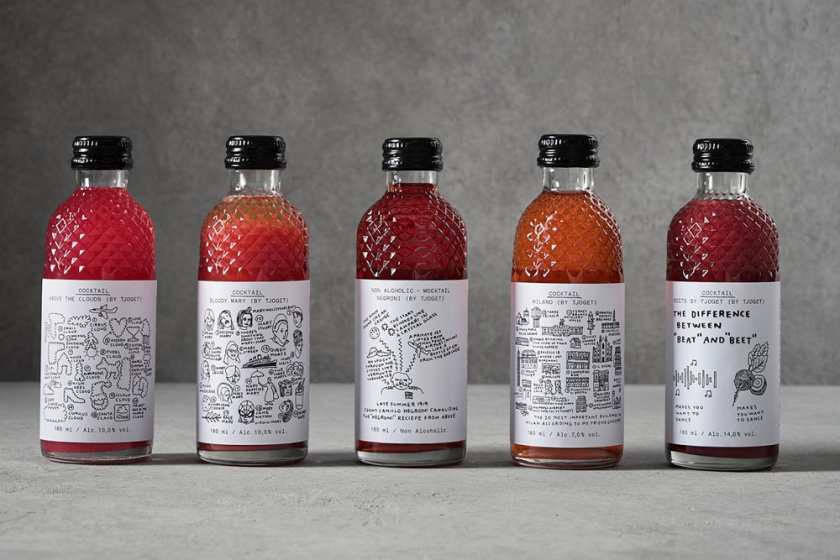 云之上雞尾酒凹凸瓶型設(shè)計與完全手繪風(fēng)格的包裝標(biāo)簽設(shè)計 云之上雞尾酒凹凸瓶型設(shè)計與完全手繪風(fēng)格的包裝標(biāo)簽設(shè)計