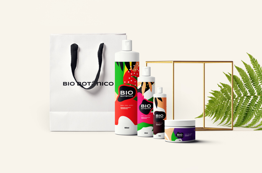 Bio Botanico 專業(yè)護發(fā)產品包裝設計，鮮艷熱帶風格元素