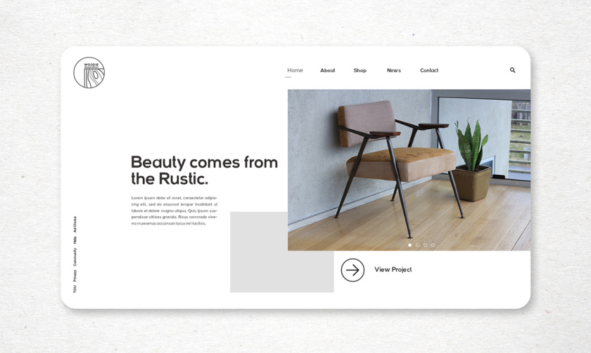 Woodie 高端家具制造品牌logo設計vi設計 ”木紋元素“
