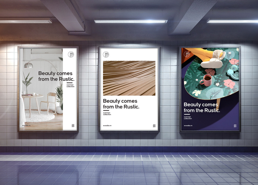 Woodie 高端家具制造品牌logo設計vi設計 ”木紋元素“