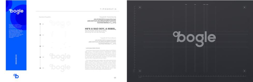 Bogle金融科技公司logo設(shè)計vi設(shè)計，首字母B改造成百分號%的形狀