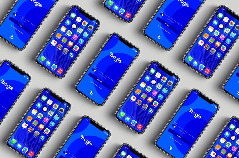 Bogle金融科技公司logo設(shè)計vi設(shè)計，首字母B改造成百分號%的形狀