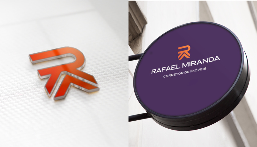 Rafael Miranda 房地產(chǎn)經(jīng)紀(jì)公司logo設(shè)計(jì)vi設(shè)計(jì)，字母R+房子組成