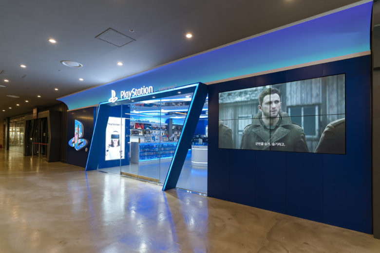 PlayStation 品牌電競(jìng)游戲設(shè)備線下店鋪空間設(shè)計(jì)，藍(lán)色科技風(fēng)格