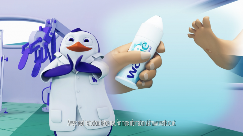 Wartie治療兒童疣皮膚病藥品TVC廣告策劃與企鵝科學家吉祥物設(shè)計