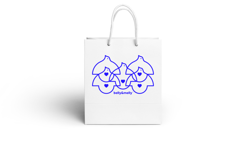 belly&melly 母嬰用品品牌logo設(shè)計(jì)vi設(shè)計(jì)，小鳥(niǎo)+燈泡+心形