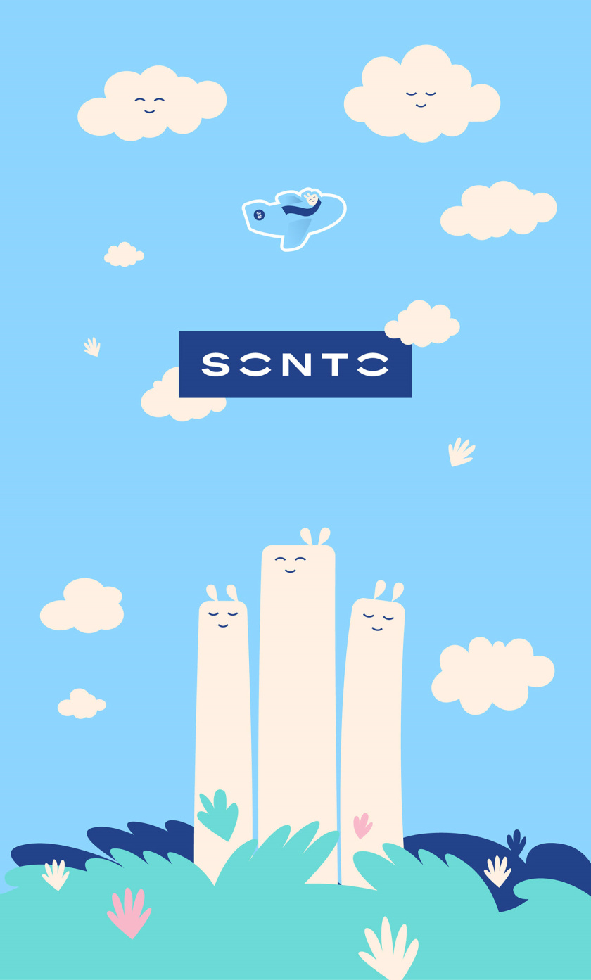 Sonto兒童床墊品牌vi視覺形象識(shí)別設(shè)計(jì)，源自床墊造型的可愛二維卡通設(shè)計(jì)