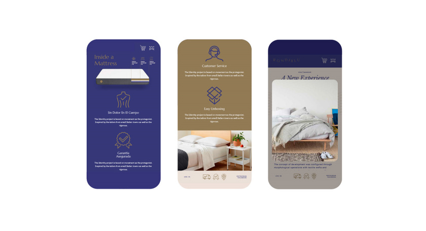 RONDIBLU 床墊睡眠產(chǎn)品品牌形象vi設(shè)計(jì)，交織的紡織與床墊波浪曲線