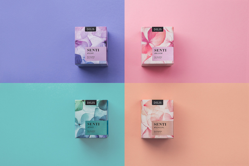 Dilis化妝品包裝設(shè)計——花朵花瓣的特寫鏡頭