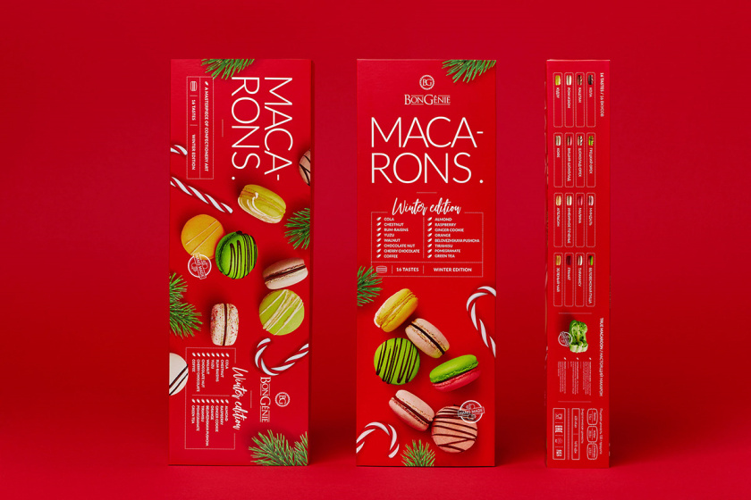 BonGenie馬卡龍糕點(diǎn)節(jié)日禮品裝食品包裝設(shè)計(jì),喜慶紅色+糕點(diǎn)照片 BonGenie馬卡龍糕點(diǎn)節(jié)日禮品裝食品包裝設(shè)計(jì),喜慶紅色+糕點(diǎn)照片