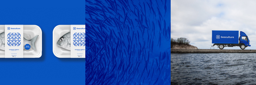 Seaculture 海水養(yǎng)殖海鮮品牌logo與vi識(shí)別設(shè)計(jì),四個(gè)線條魚組合 Seaculture 海水養(yǎng)殖海鮮品牌logo與vi識(shí)別設(shè)計(jì),四個(gè)線條魚組合