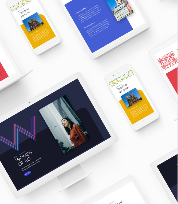 EO企業(yè)家組織協(xié)會(huì)機(jī)構(gòu)logo設(shè)計(jì)與品牌視覺形象vi設(shè)計(jì)，動(dòng)態(tài)風(fēng)格多層圓形線條