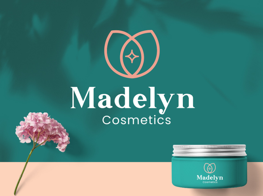 Madelyn 化妝品品牌logo設(shè)計(jì)“花朵+星星”元素