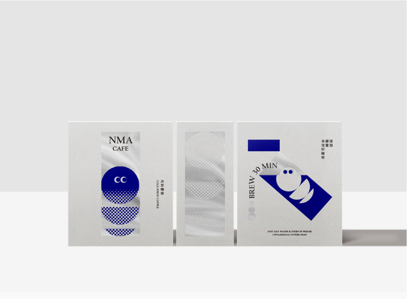 NMA CAFE 咖啡包裝設(shè)計(jì)“單色幾何元素”風(fēng)格