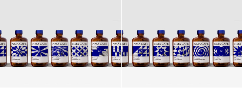 NMA CAFE 咖啡包裝設(shè)計(jì)“單色幾何元素”風(fēng)格