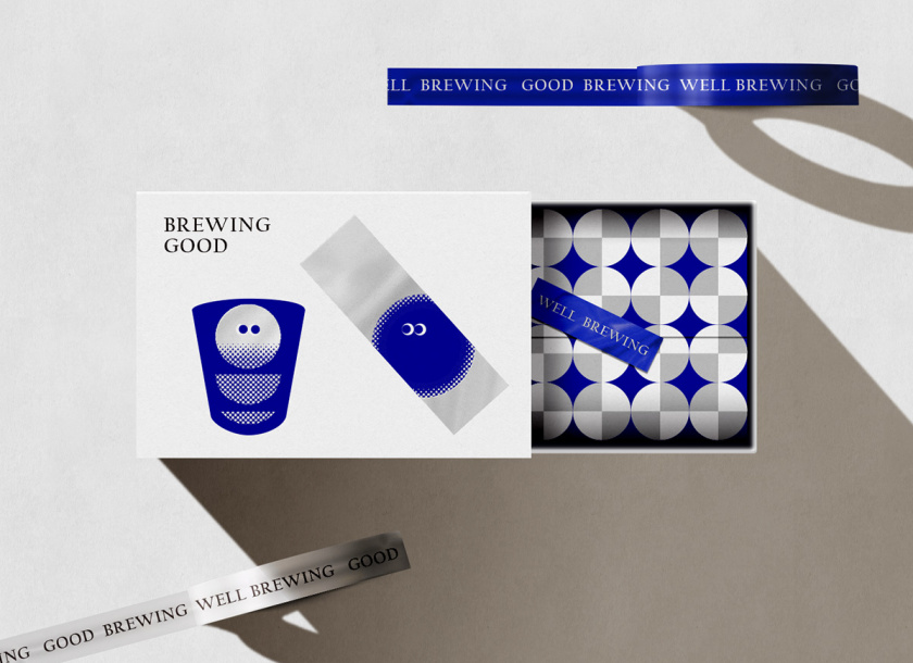 NMA CAFE 咖啡包裝設(shè)計(jì)“單色幾何元素”風(fēng)格