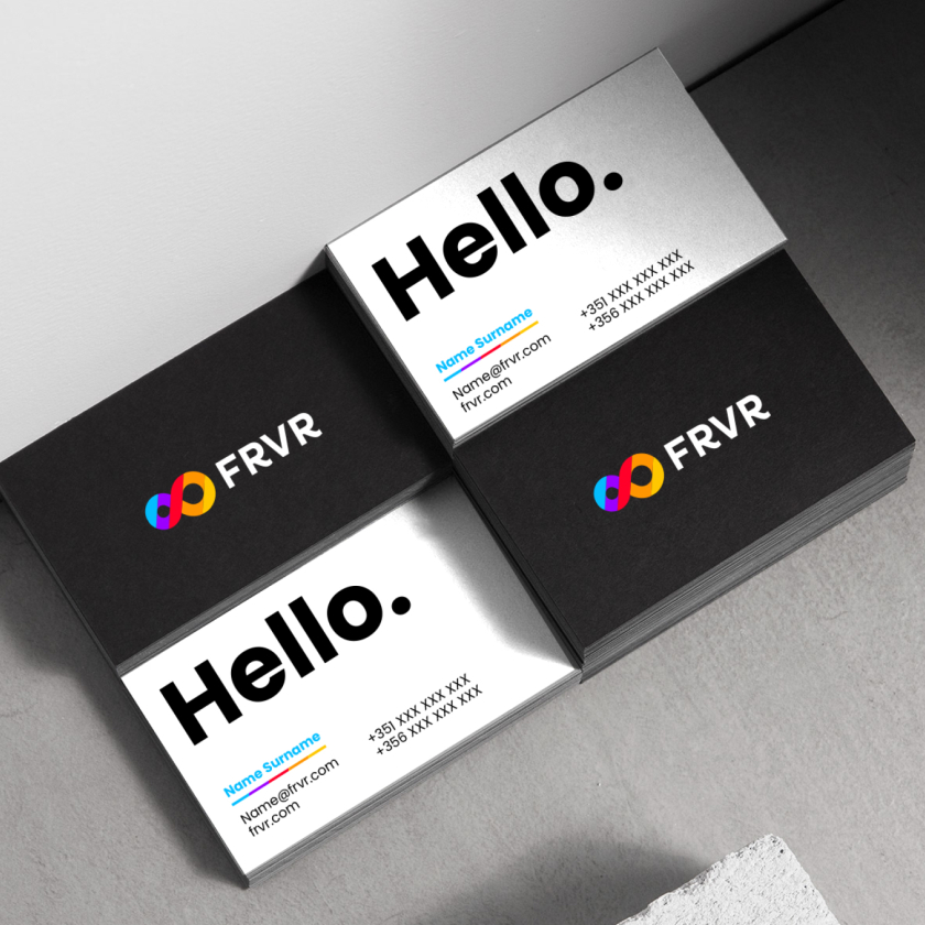 FRVR免費休閑游戲平臺網(wǎng)站品牌重塑，對角線顏色分割無窮大造型LOGO設(shè)計