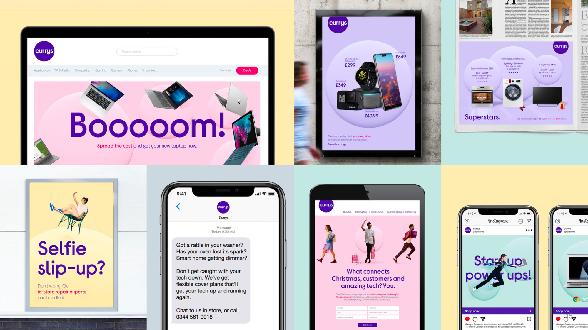 Currys 科技技術(shù)產(chǎn)品和服務(wù)全渠道零售商品牌logo設(shè)計(jì)vi設(shè)計(jì)“3D圓形圖形”-廣告和促銷(xiāo)設(shè)計(jì)