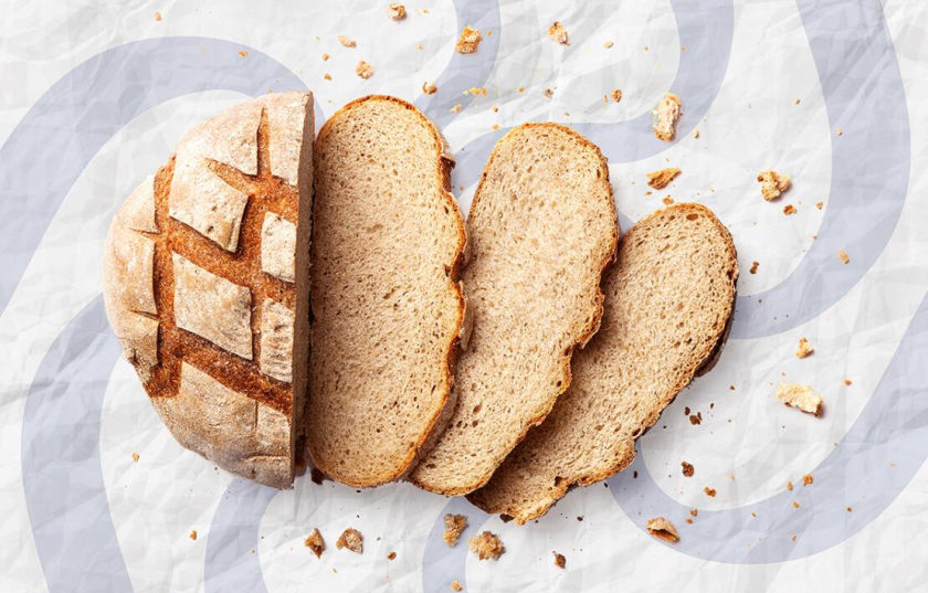 sania 烘培面包店品牌vi形象設(shè)計，寶藍色面包手繪線條輪廓圖案