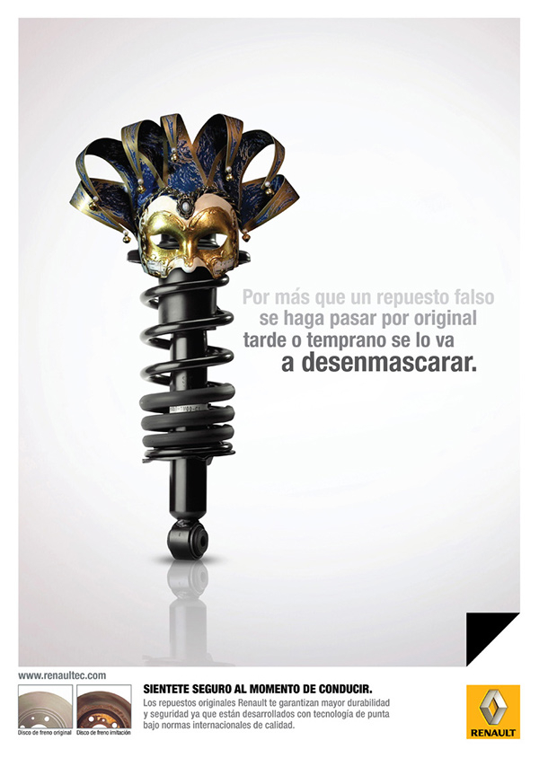 雷諾汽車原廠汽車配件平面廣告設(shè)計，不要假冒配件傷害