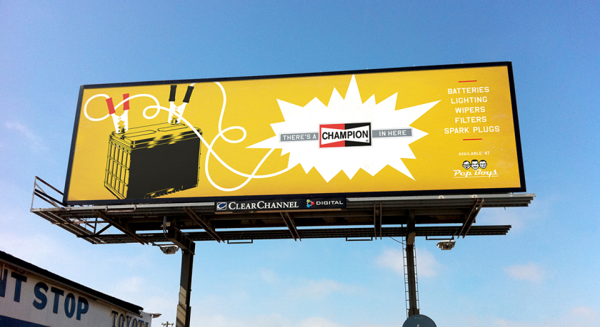 Champion 冠軍蓄電池汽車配件廣告海報(bào)設(shè)計(jì)