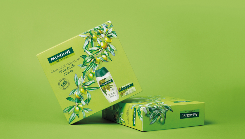 Palmolive 洗護(hù)沐浴露禮品套裝禮盒包裝設(shè)計(jì),對角線植物圖案 Palmolive 洗護(hù)沐浴露禮品套裝禮盒包裝設(shè)計(jì),對角線植物圖案