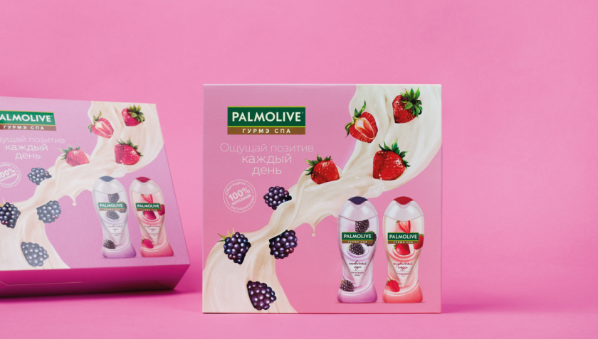 Palmolive 洗護(hù)沐浴露禮品套裝禮盒包裝設(shè)計(jì),對角線植物圖案 Palmolive 洗護(hù)沐浴露禮品套裝禮盒包裝設(shè)計(jì),對角線植物圖案