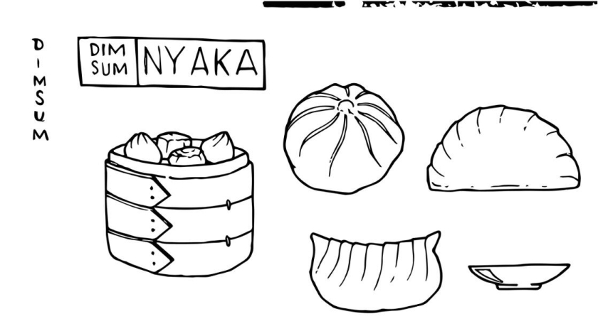 DIMSUMNYAKA 包子餃子點(diǎn)心手繪插圖設(shè)計