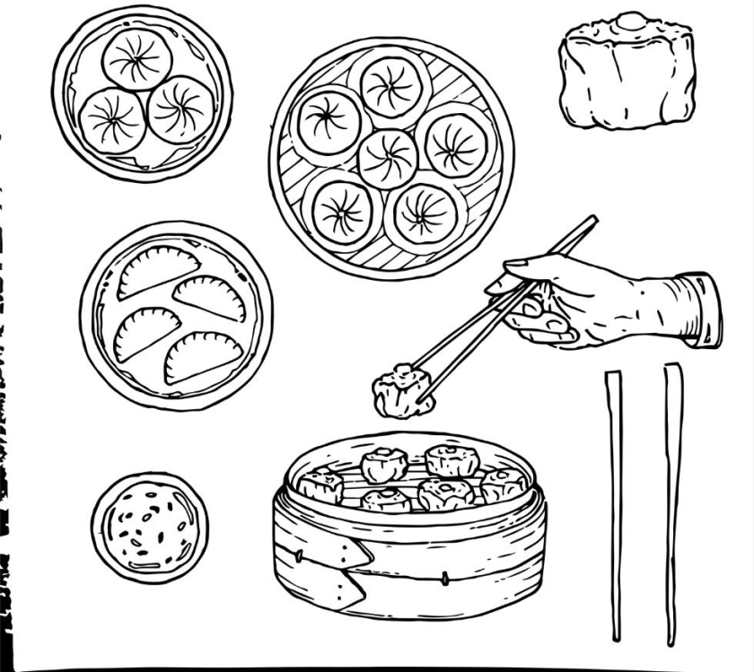 DIMSUMNYAKA 包子餃子點(diǎn)心手繪插圖設(shè)計