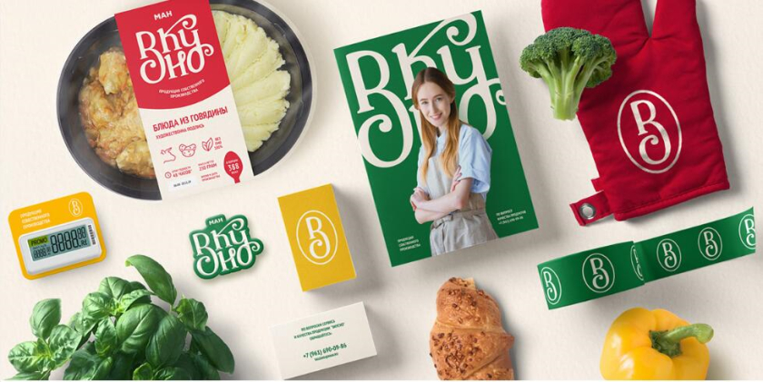 Вкусно 食品連鎖零售商品牌vi形象設(shè)計包裝設(shè)計,手寫字體+豐富配色營造食欲感 Вкусно 食品連鎖零售商品牌vi形象設(shè)計包裝設(shè)計,手寫字體+豐富配色營造食欲感