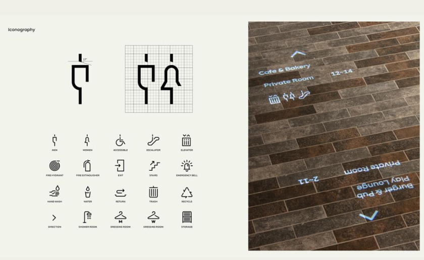 The Table 電信品牌vi視覺識別設(shè)計空間設(shè)計及導視,與桌子結(jié)合的長長的T型水平線元素 The Table 電信品牌vi視覺識別設(shè)計空間設(shè)計及導視,與桌子結(jié)合的長長的T型水平線元素