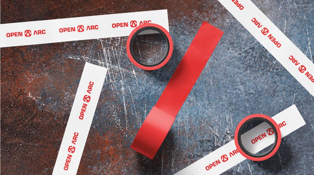 Open Arc 焊接解決方案公司企業(yè)視覺形象識別設(shè)計，字母O+A電弧打開圖形