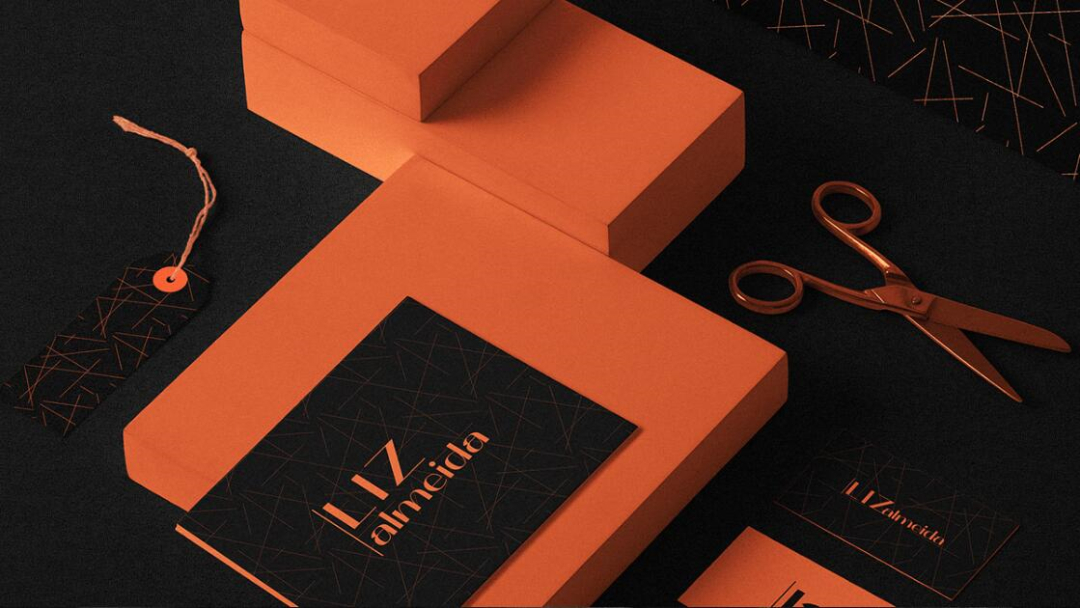 個性與時尚的Liz Almeida服裝品牌vi設(shè)計，以“雜亂而有序排列的線元素為輔助識別