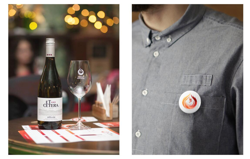 摩爾多瓦釀酒師協(xié)會(huì)logo設(shè)計(jì)“地圖+酒滴+葡萄+白鸛展翅+火”