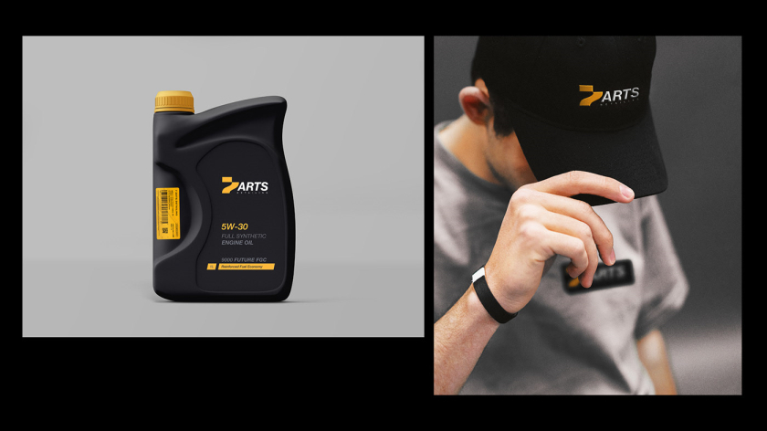 7 Arts 潤滑油品牌vi形象全案設(shè)計(jì)“黃色立體金屬”效果