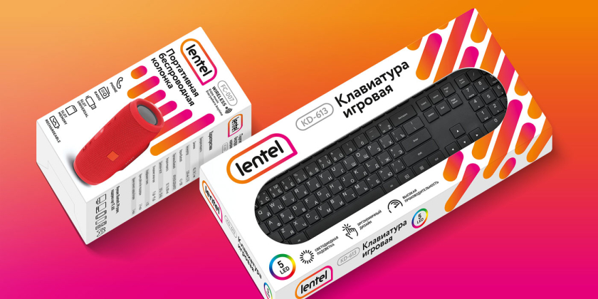 Lenta個(gè)人電腦設(shè)備品牌設(shè)計(jì)包裝設(shè)計(jì)升級(jí)，橘紅漸變色幾何元素