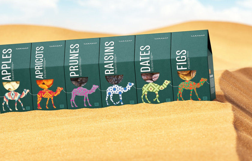  Caravan 堅(jiān)果和干果品牌包裝設(shè)計(jì)“駱駝”主視覺形象